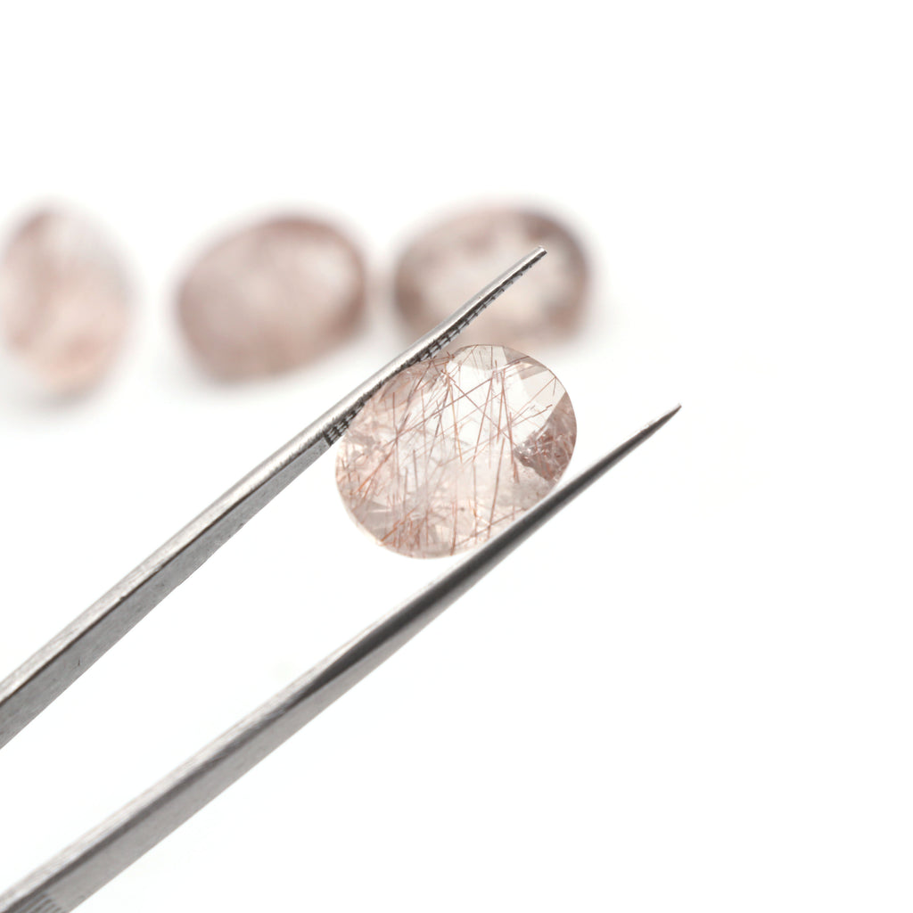 Natural Copper Rutile Faceted Oval Loose Gemstone, 12x16 mm, Copper Rutile Jewelry Handmade Gift For Women, Set of 4 Pieces - National Facets, Gemstone Manufacturer, Natural Gemstones, Gemstone Beads