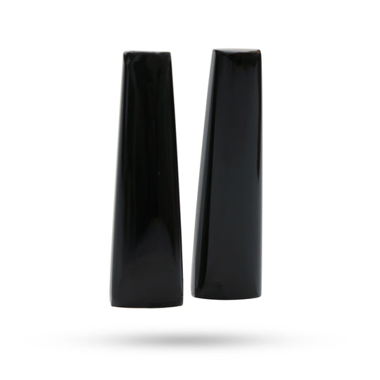天然ブラックオニキス スムーステーパー ルースジェムストーン、11.5x40.5 mm、オニキスジュエリーメイキングジェムストーン、1ペア