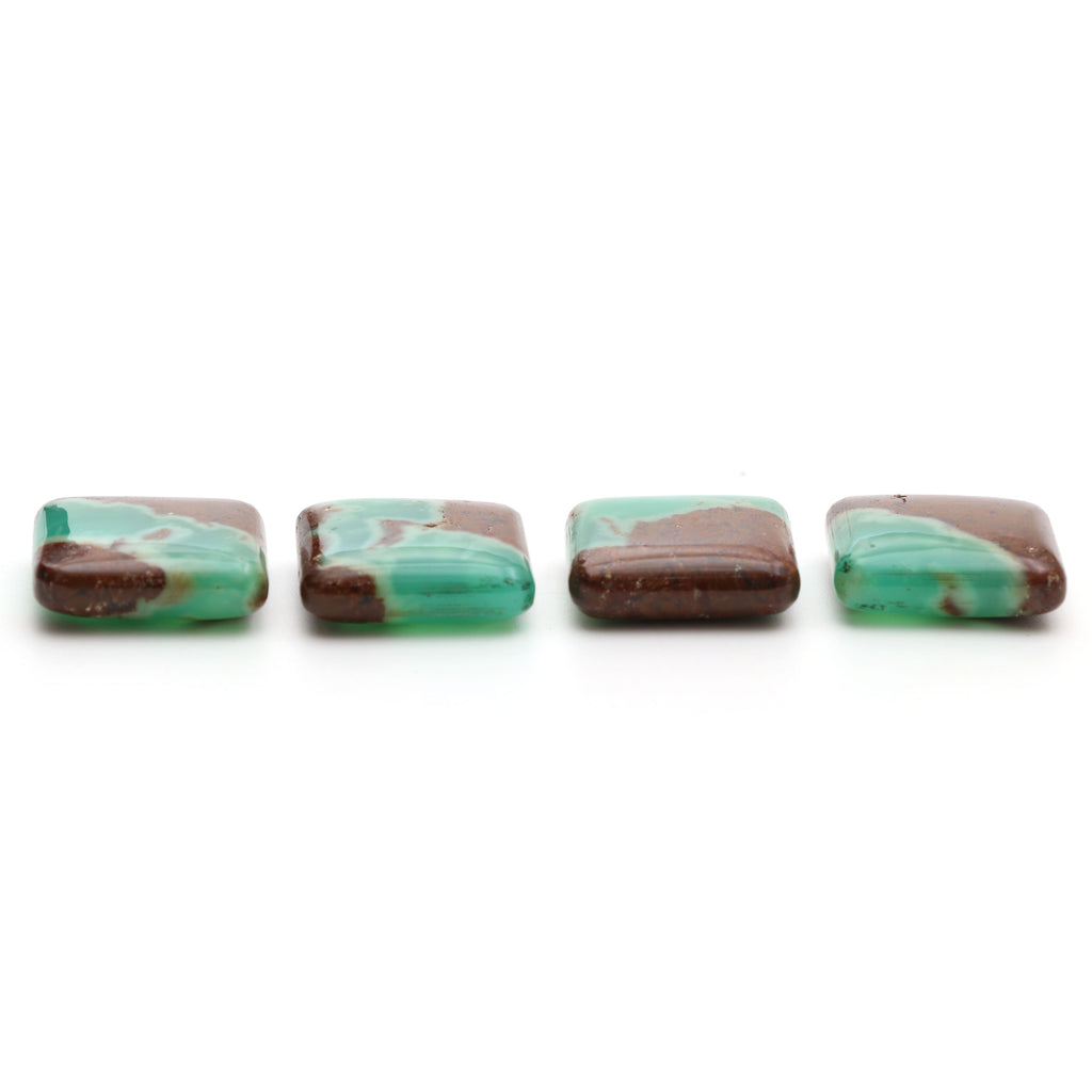 Green Opal Smooth Square Loose Gemstone, 20x20 mm, Green Opal Bicolor Gemstone, Square Gemstone, Set of 4 Pieces - National Facets, Gemstone Manufacturer, Natural Gemstones, Gemstone Beads