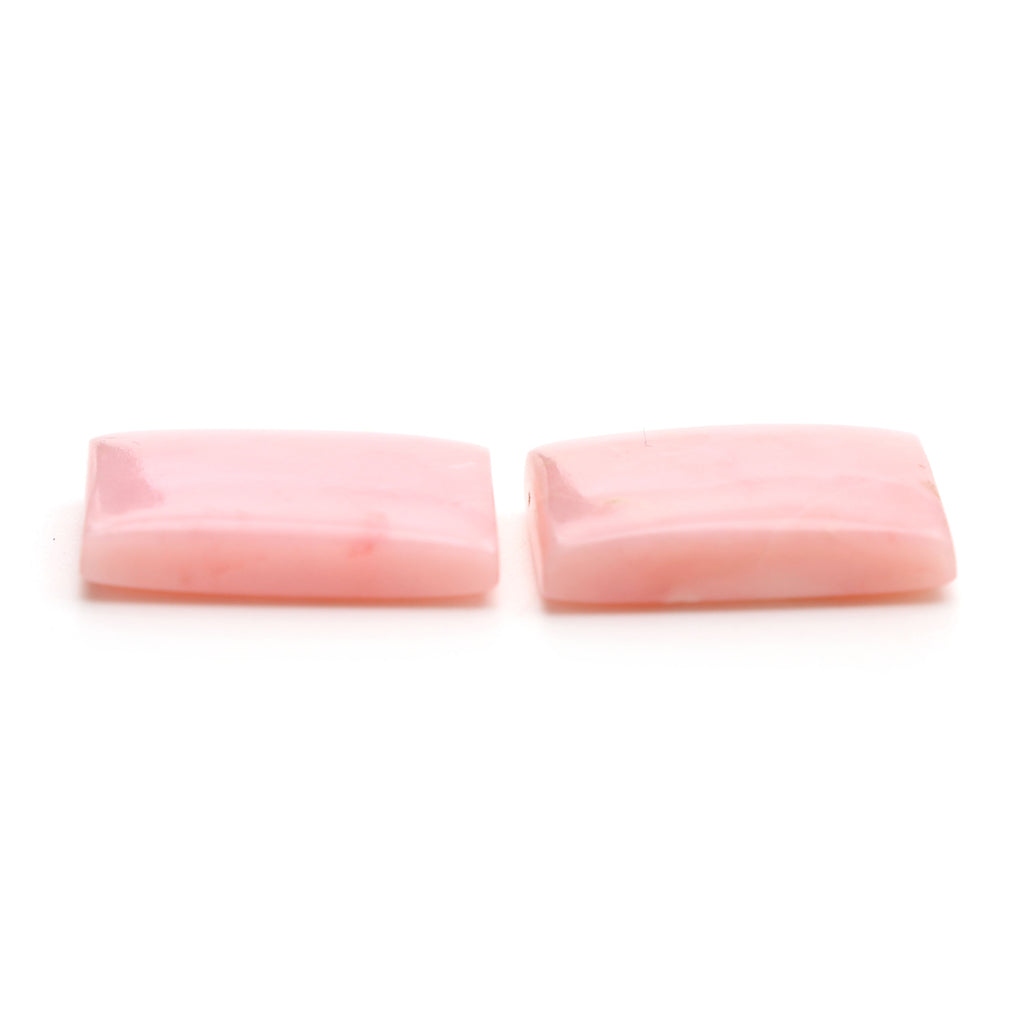 Natural Pink Opal Smooth Rectangle Cabochon Loose Gemstone, 14.5x20.5 mm, Opal Jewelry Making Gemstone, Pair ( 2 Pieces ) - National Facets, Gemstone Manufacturer, Natural Gemstones, Gemstone Beads