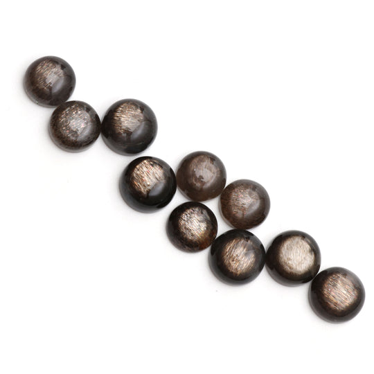 Golden Sheen Moonstone Smooth Round Cabochon Gemstone, 10 mm & 11 mm, Golden Moonstone Loose Gemstone, Jewelry Making Gemstone, 5 Piece