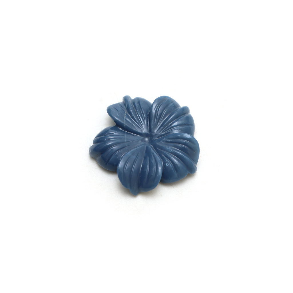 Blue Opal Flower Carving Loose Gemstone