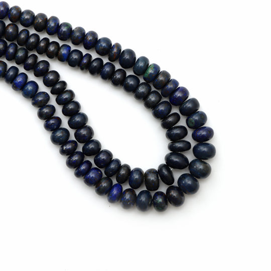 5mm - 10mm Azurite Smooth Rondelle Shape Gemstone Beads