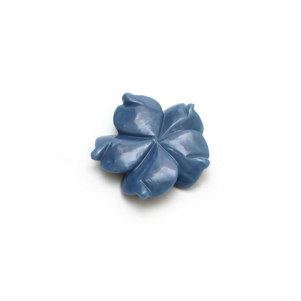 Blue Opal Flower Carving Loose Gemstone