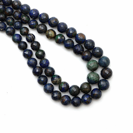 6 mm - 10 mm Azurite Faceted Round Shape Beads