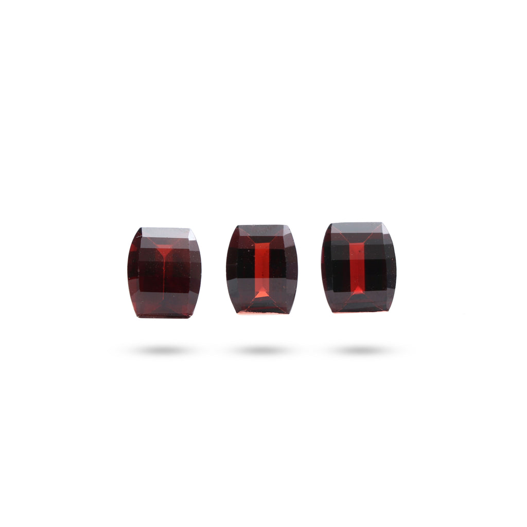 Natural Garnet Faceted Rectangle Loose Gemstone, 8x10 mm, Garnet Faceted Jewelry Making Gemstone, Set of 3 Pieces - National Facets, Gemstone Manufacturer, Natural Gemstones, Gemstone Beads