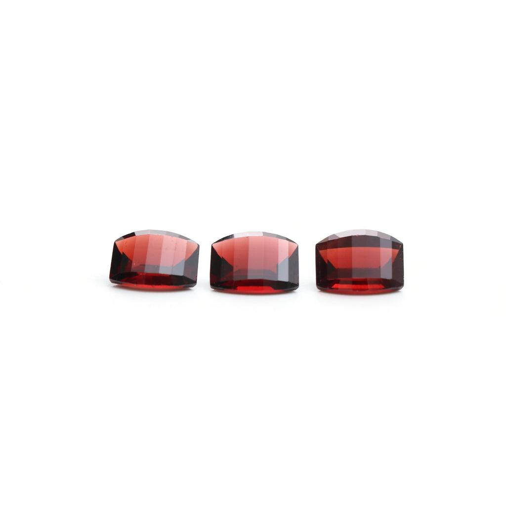 Natural Garnet Faceted Rectangle Loose Gemstone, 8x10 mm, Garnet Faceted Jewelry Making Gemstone, Set of 3 Pieces - National Facets, Gemstone Manufacturer, Natural Gemstones, Gemstone Beads