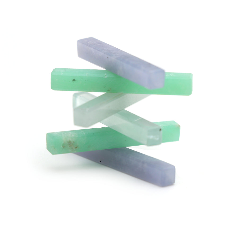 Natural Mix Semi Smooth Long Slice Loose Gemstone, 4x30 mm, Multi Gemstone, Mix Semi Slices, Set of 6 Pieces - National Facets, Gemstone Manufacturer, Natural Gemstones, Gemstone Beads