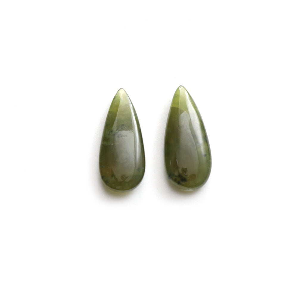 Idocrase Smooth Pear Cabochon Loose Gemstone, 11.5x26.5 mm, Idocrase Jewelry Making Gemstone, Pair ( 2 Pieces ) - National Facets, Gemstone Manufacturer, Natural Gemstones, Gemstone Beads