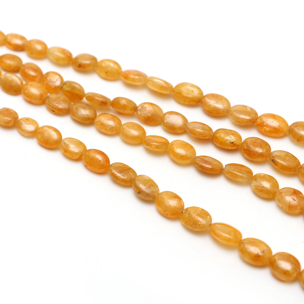 Yellow Sapphire Smooth Tumble Beads, 5x6 mm to 8.5x12 mm, Sapphire Jewelry Handmade Gift for Women, 18 Inches Full Strand, Price Per Strand - National Facets, Gemstone Manufacturer, Natural Gemstones, Gemstone Beads, Gemstone Carvings
