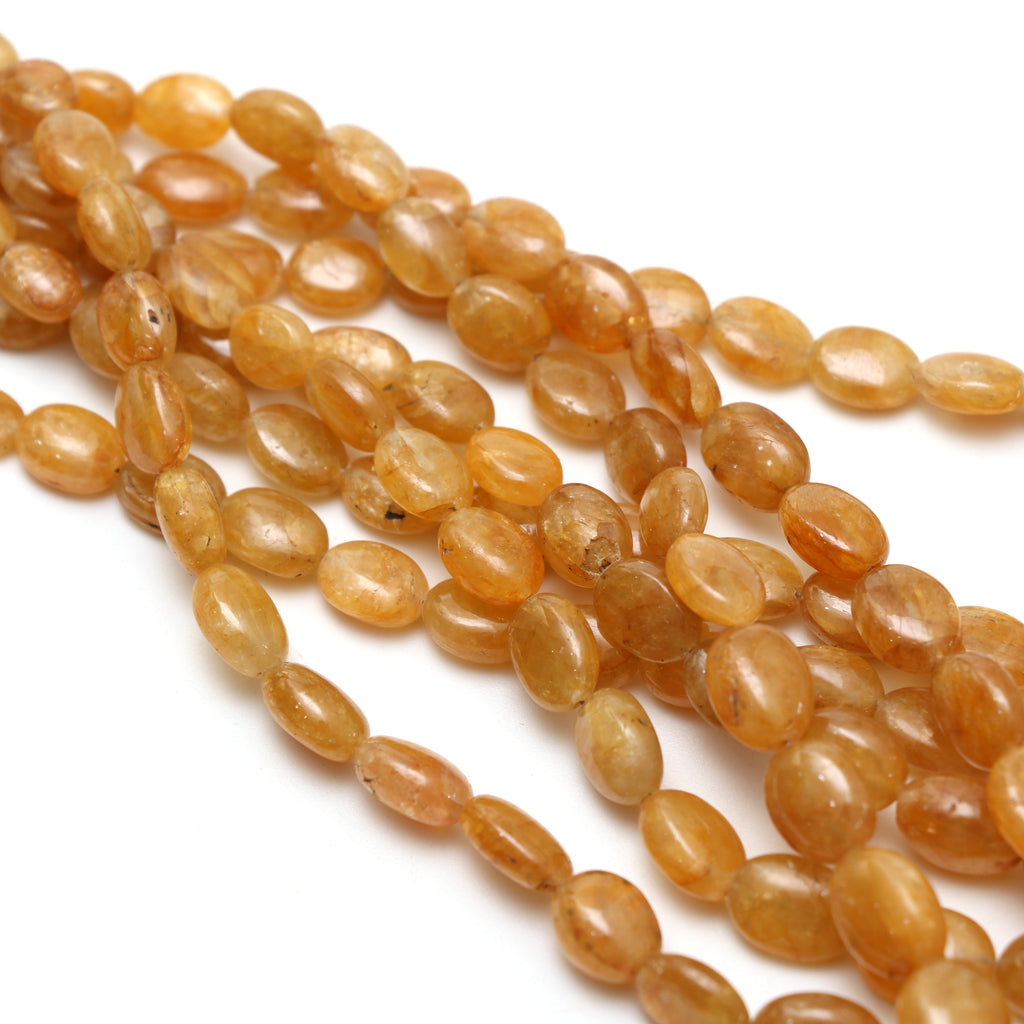 Yellow Sapphire Smooth Tumble Beads, 5x6 mm to 8.5x12 mm, Sapphire Jewelry Handmade Gift for Women, 18 Inches Full Strand, Price Per Strand - National Facets, Gemstone Manufacturer, Natural Gemstones, Gemstone Beads, Gemstone Carvings