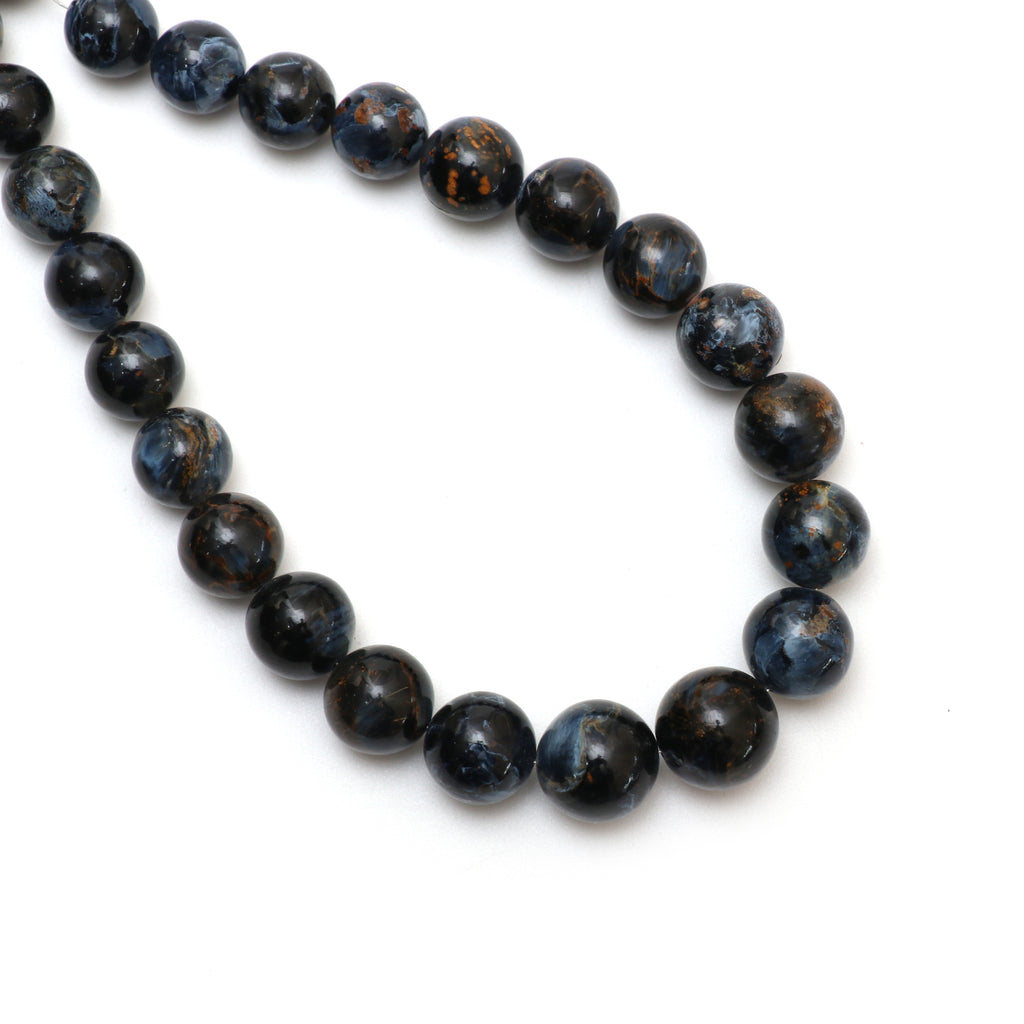 Natural Pietersite Smooth Round Balls, 8 mm to 12 mm, Pietersite Jewelry Handmade Gift for Women, 18 Inches Full Strand, Price Per Strand - National Facets, Gemstone Manufacturer, Natural Gemstones, Gemstone Beads, Gemstone Carvings