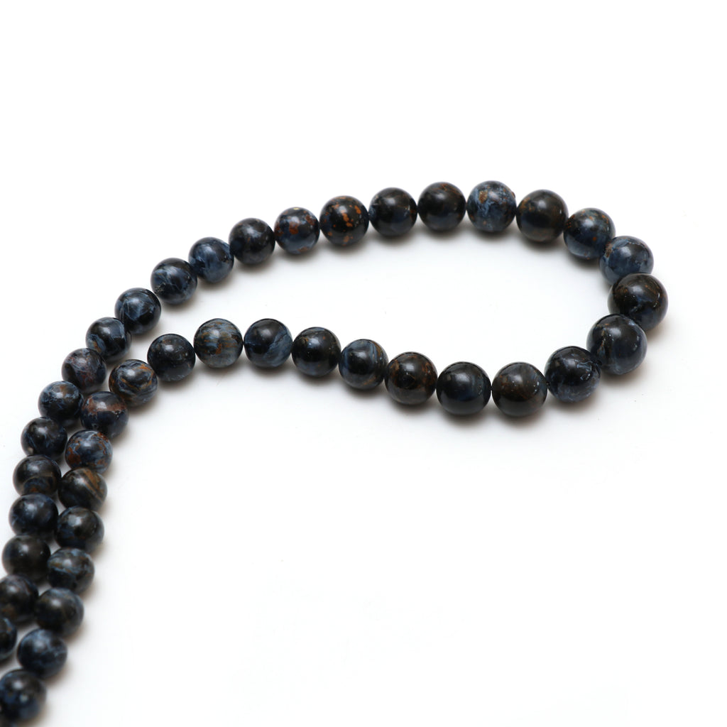 Natural Pietersite Smooth Round Balls, 8 mm to 12 mm, Pietersite Jewelry Handmade Gift for Women, 18 Inches Full Strand, Price Per Strand - National Facets, Gemstone Manufacturer, Natural Gemstones, Gemstone Beads, Gemstone Carvings