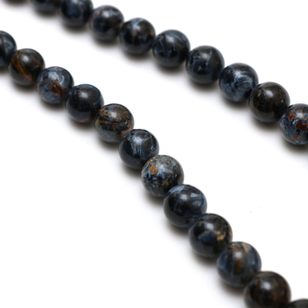 Natural Pietersite Smooth Round Balls, 8 mm to 12 mm, Pietersite Jewelry Handmade Gift for Women, 18 Inches Full Strand, Price Per Strand - National Facets, Gemstone Manufacturer, Natural Gemstones, Gemstone Beads, Gemstone Carvings