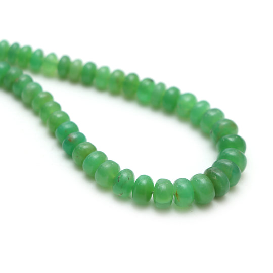 Chrysoprase Smooth Rondelle Beads, 3.5 mm To 8.5 mm, Chrysoprase Jewelry Making Beads, 18 Inches Full Strand, Price Per Strand