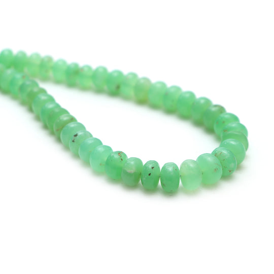 Chrysoprase Smooth Rondelle Beads, 6 mm To 9 mm, Chrysoprase Jewelry Making Beads, 18 Inches Full Strand, Price Per Strand