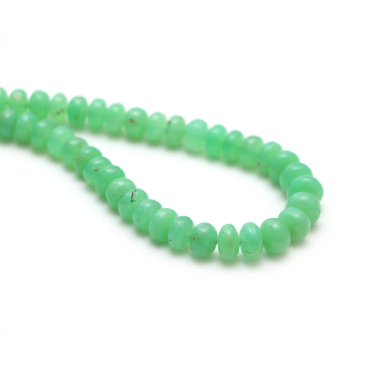 Chrysoprase Smooth Rondelle Beads, 7 mm To 9 mm, Chrysoprase Jewelry Making Beads, 18 Inches Full Strand, Price Per Strand