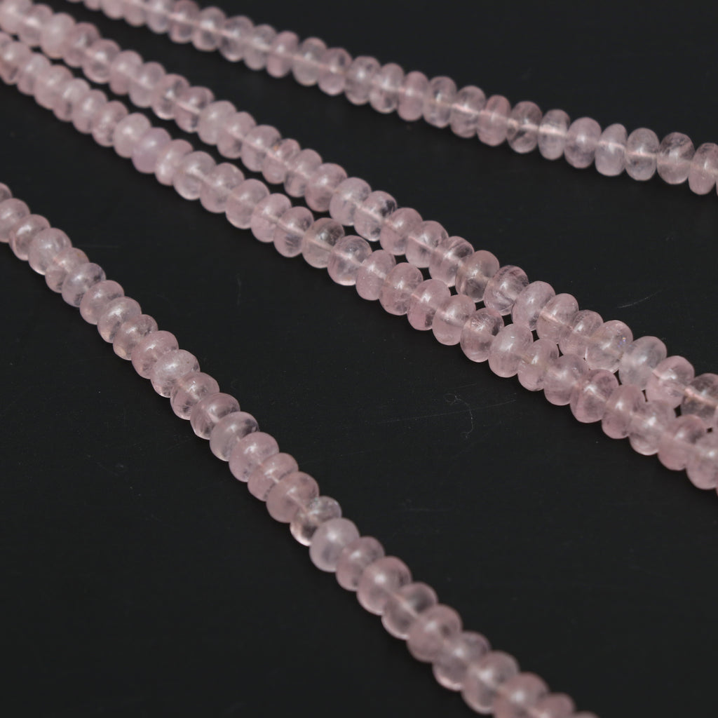 Morganite Smooth Rondelle Beads, 4 mm to 10.5 mm, Morganite Jewelry Handmade Gift for Women, 18 Inch Full Strand, Price Per Strand - National Facets, Gemstone Manufacturer, Natural Gemstones, Gemstone Beads, Gemstone Carvings