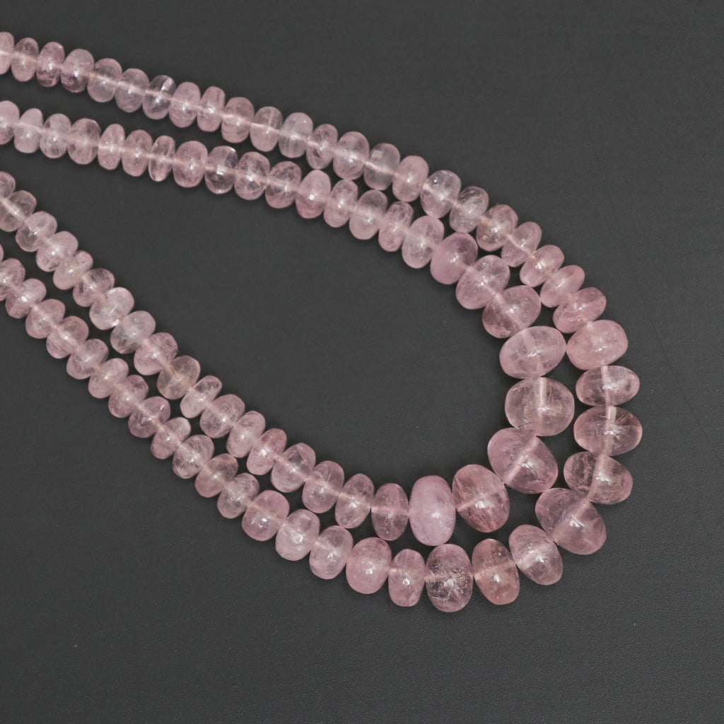 Morganite Smooth Rondelle Beads, 4 mm to 10.5 mm, Morganite Jewelry Handmade Gift for Women, 18 Inch Full Strand, Price Per Strand - National Facets, Gemstone Manufacturer, Natural Gemstones, Gemstone Beads, Gemstone Carvings