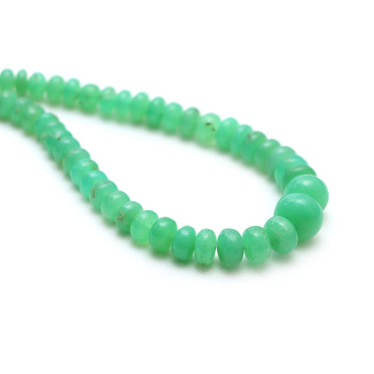 Chrysoprase Smooth Rondelle Beads, 4.5 mm To 11.5 mm, Chrysoprase Jewelry Making Beads, 18 Inches Full Strand, Price Per Strand