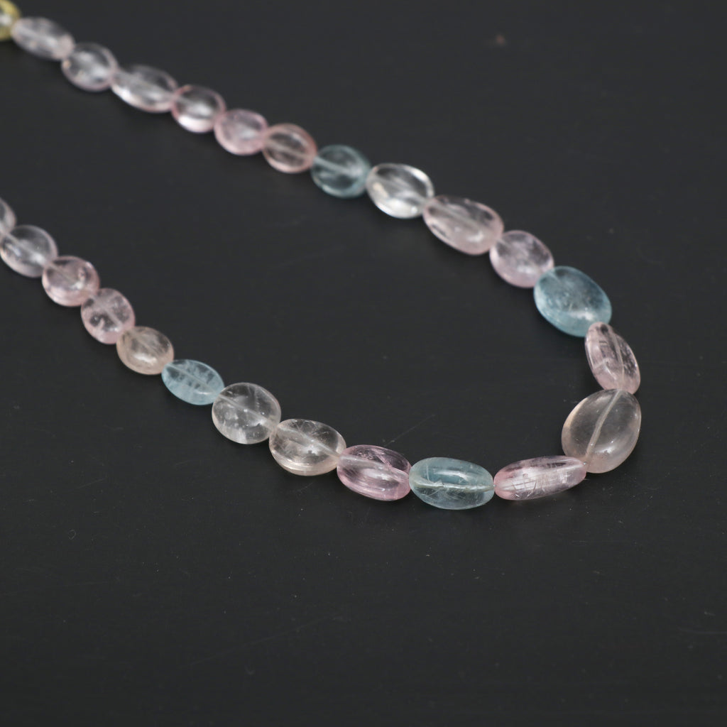 Natural Multi Aquamarine Smooth Oval Beads, 6.5x8 mm to 11x15.5 mm, Aquamarine Jewelry Handmade Gift for Women, 20 Inches, Price Per Strand - National Facets, Gemstone Manufacturer, Natural Gemstones, Gemstone Beads, Gemstone Carvings