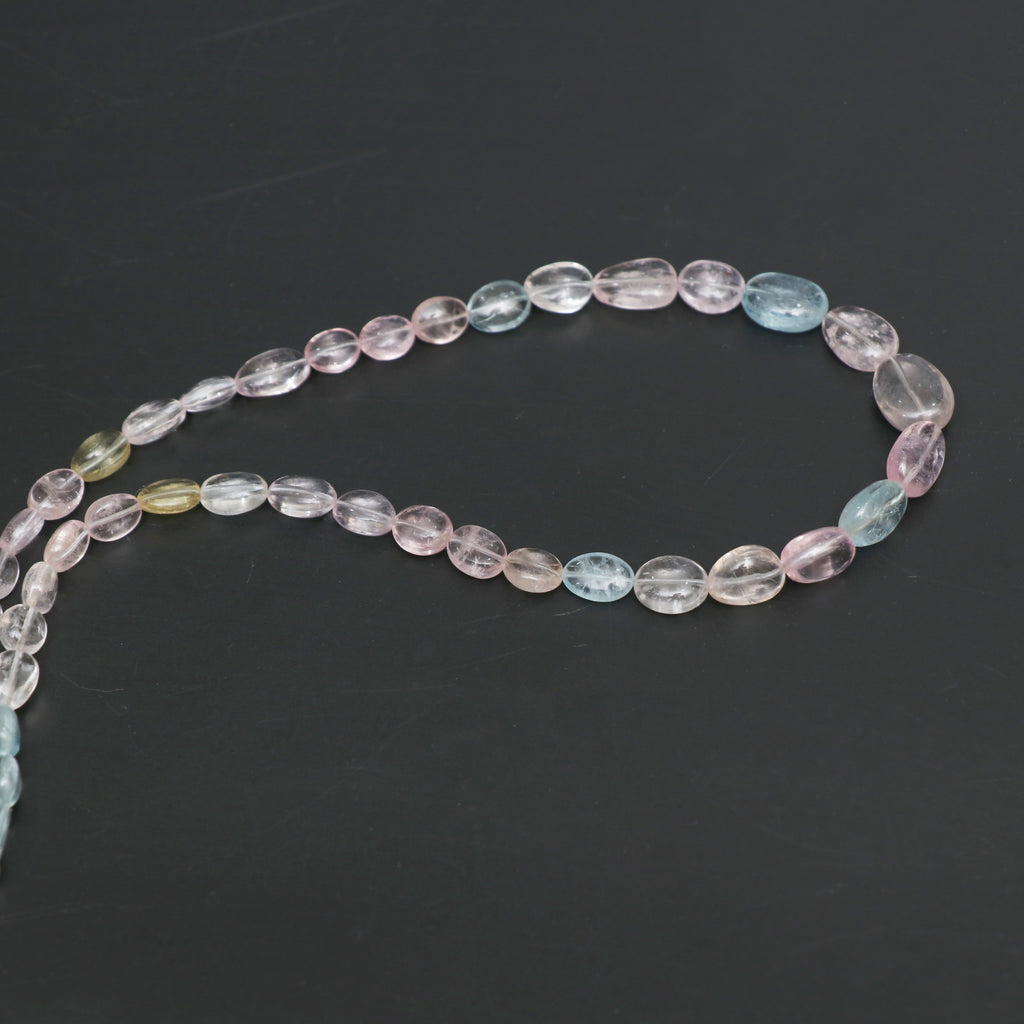 Natural Multi Aquamarine Smooth Oval Beads, 6.5x8 mm to 11x15.5 mm, Aquamarine Jewelry Handmade Gift for Women, 20 Inches, Price Per Strand - National Facets, Gemstone Manufacturer, Natural Gemstones, Gemstone Beads, Gemstone Carvings