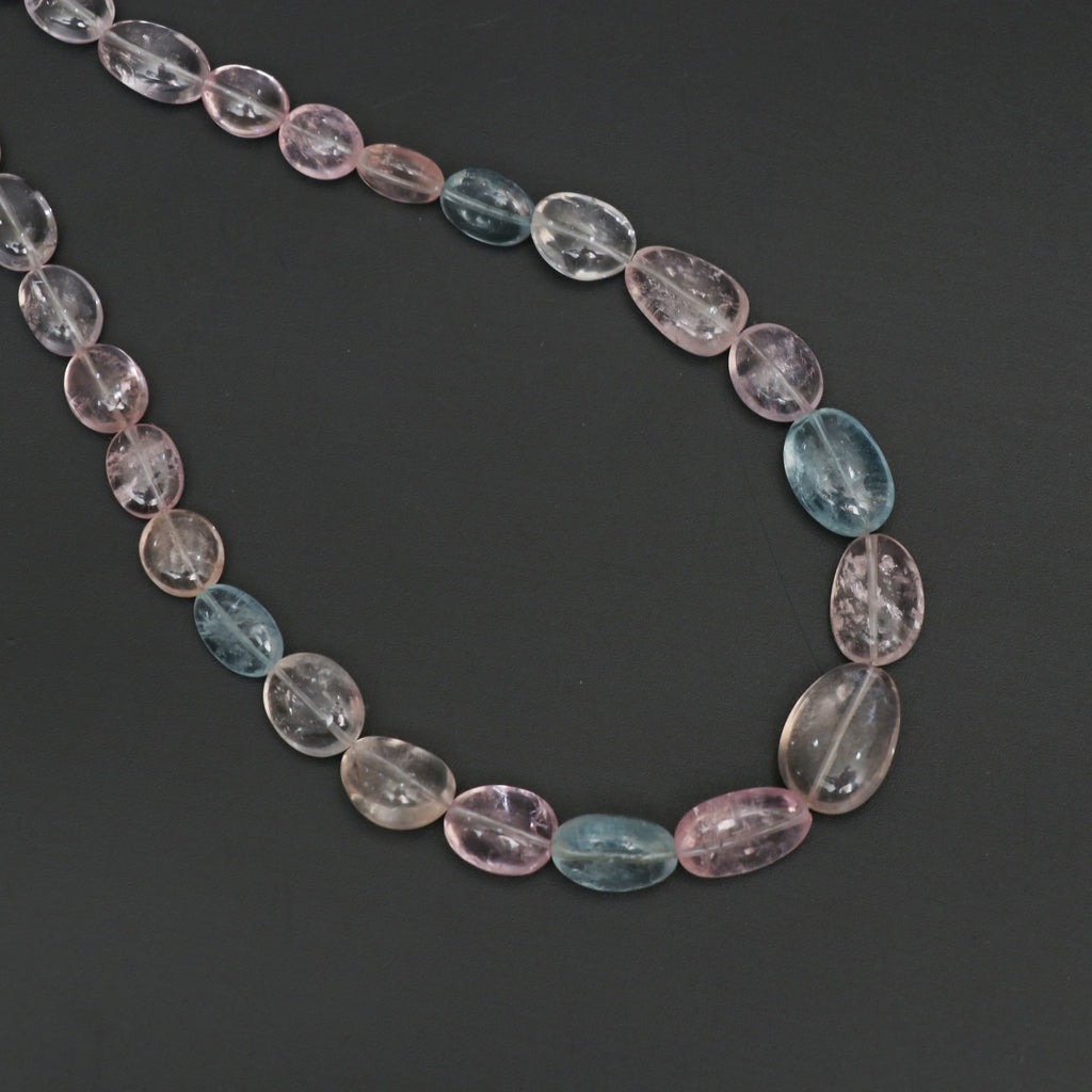 Natural Multi Aquamarine Smooth Oval Beads, 6.5x8 mm to 11x15.5 mm, Aquamarine Jewelry Handmade Gift for Women, 20 Inches, Price Per Strand - National Facets, Gemstone Manufacturer, Natural Gemstones, Gemstone Beads, Gemstone Carvings
