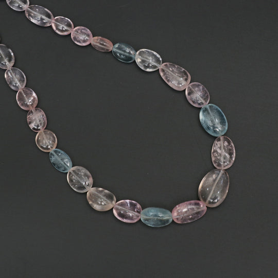 Natural Multi Aquamarine Smooth Oval Beads, 6.5x8 mm to 11x15.5 mm, Aquamarine , 20 Inches, Price Per Strand
