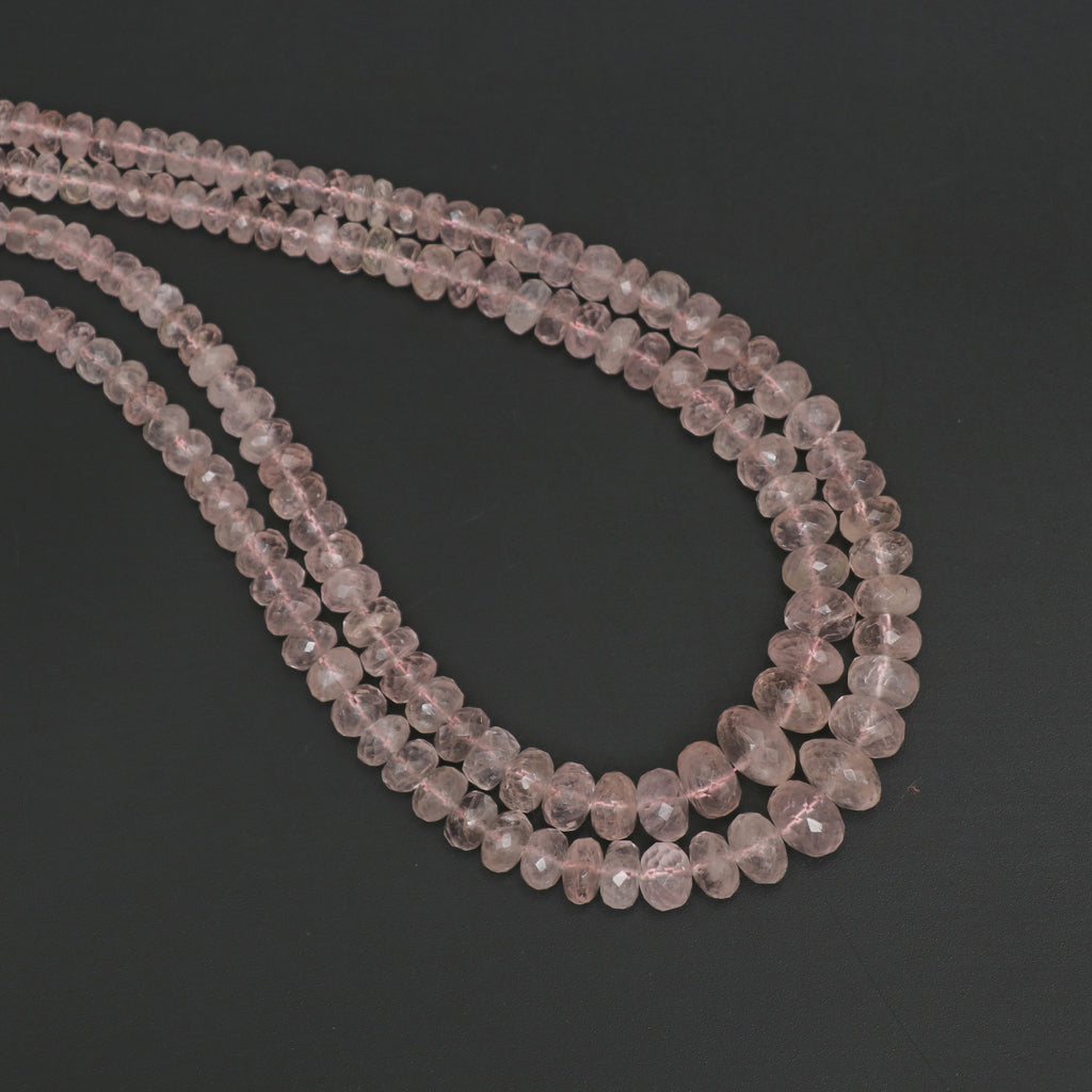 Morganite Faceted Rondelle Beads, 3 mm to 9 mm, Morganite Jewelry Handmade Gift for Women, 18 Inches Full Strand, Price Per Strand - National Facets, Gemstone Manufacturer, Natural Gemstones, Gemstone Beads, Gemstone Carvings