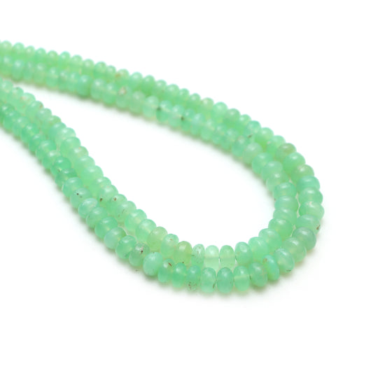 Chrysoprase Smooth Rondelle Beads, 4 mm To 6 mm, Chrysoprase Jewelry Making Beads, 18 Inches Full Strand, Price Per Strand
