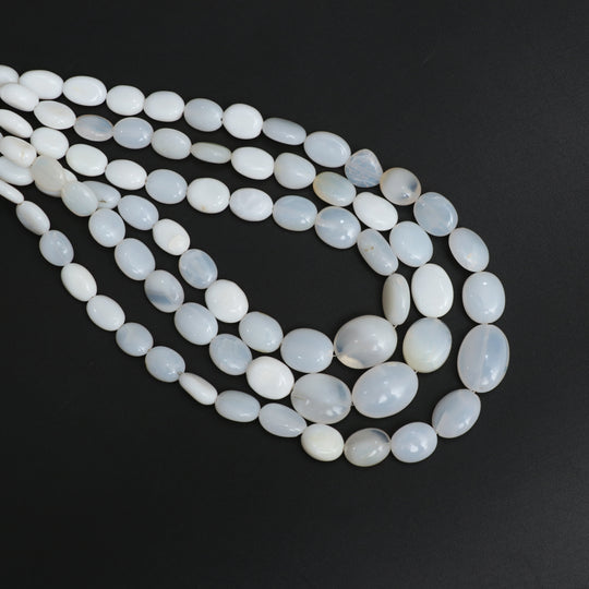 White Opal Smooth Tumble Beads, 5.5x7 mm to 11x14 mm, 18 Inch Full Strand, Price Per Strand