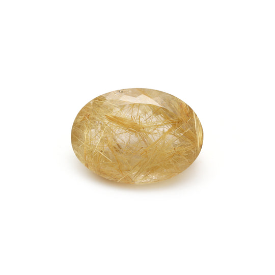 Golden Rutile Faceted Oval Loose Gemstone, 23x32mm, Rutile Jewelry Making Gemstone, Price Per Piece