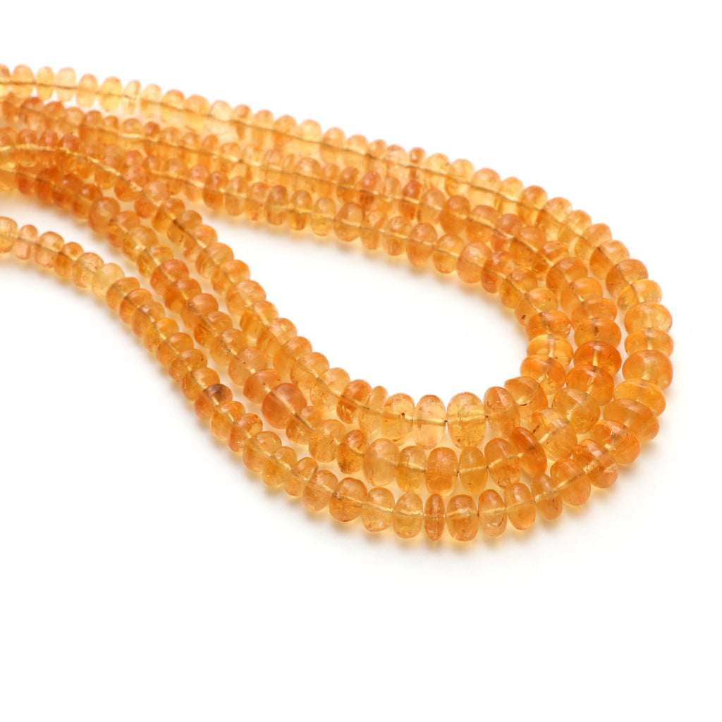 Imperial Topaz Smooth Rondelle Beads, 4 mm to 8.5 mm, Imperial Topaz Jewelry, 8 Inches\ 18 Inches Full Strand, Price Per Strand - National Facets, Gemstone Manufacturer, Natural Gemstones, Gemstone Beads, Gemstone Carvings