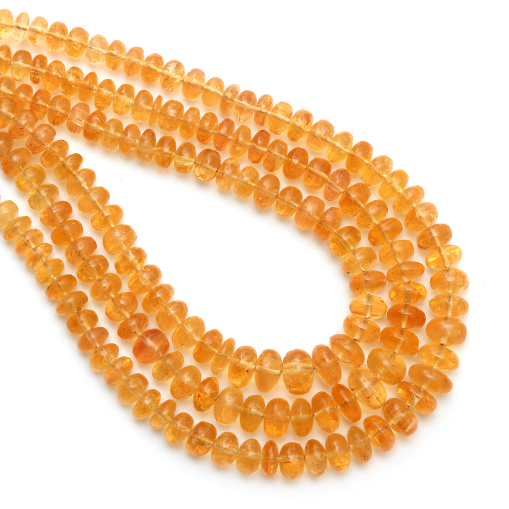 Imperial Topaz Smooth Rondelle Beads, 4 mm to 8.5 mm, Imperial Topaz Jewelry, 8 Inches\ 18 Inches Full Strand, Price Per Strand - National Facets, Gemstone Manufacturer, Natural Gemstones, Gemstone Beads, Gemstone Carvings