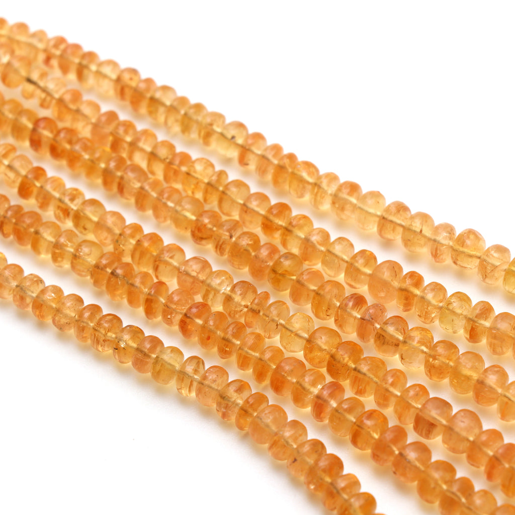 Imperial Topaz Smooth Rondelle Beads, 4 mm to 8.5 mm, Imperial Topaz Jewelry, 8 Inches\ 18 Inches Full Strand, Price Per Strand - National Facets, Gemstone Manufacturer, Natural Gemstones, Gemstone Beads, Gemstone Carvings