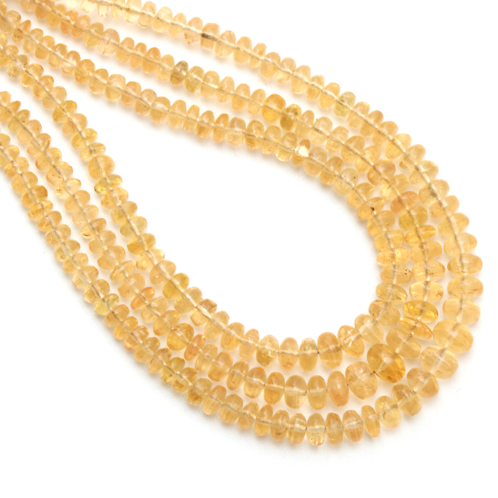 Imperial Topaz Smooth Rondelle Beads, 3.5 mm to 6.5 mm, Imperial Topaz Jewelry, 8 Inches\ 18 Inches Full Strand, Price Per Strand - National Facets, Gemstone Manufacturer, Natural Gemstones, Gemstone Beads, Gemstone Carvings