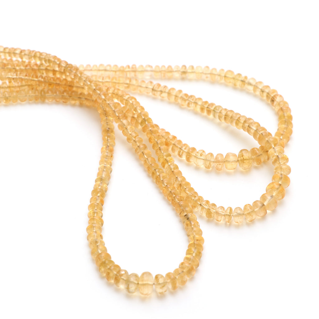 Imperial Topaz Smooth Rondelle Beads, 3.5 mm to 6.5 mm, Imperial Topaz Jewelry, 8 Inches\ 18 Inches Full Strand, Price Per Strand - National Facets, Gemstone Manufacturer, Natural Gemstones, Gemstone Beads, Gemstone Carvings