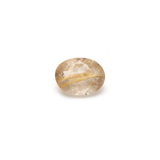 Golden Rutile Faceted Oval Loose Gemstone, 13x17mm, Rutile Jewelry Making Gemstone, Price Per Piece