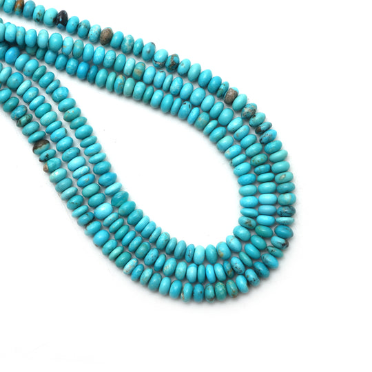 6mm Turquoise Smooth Rondelle Shape Beads