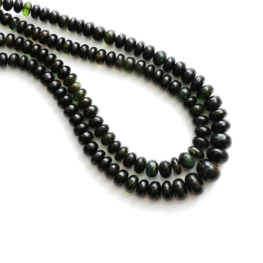 Chrome Tourmaline Smooth Rondelle Beads, 5 mm to 10 mm, Chrome Tourmaline Jewelry Making Beads, 18 Inches Full Strand, Price Per Strand
