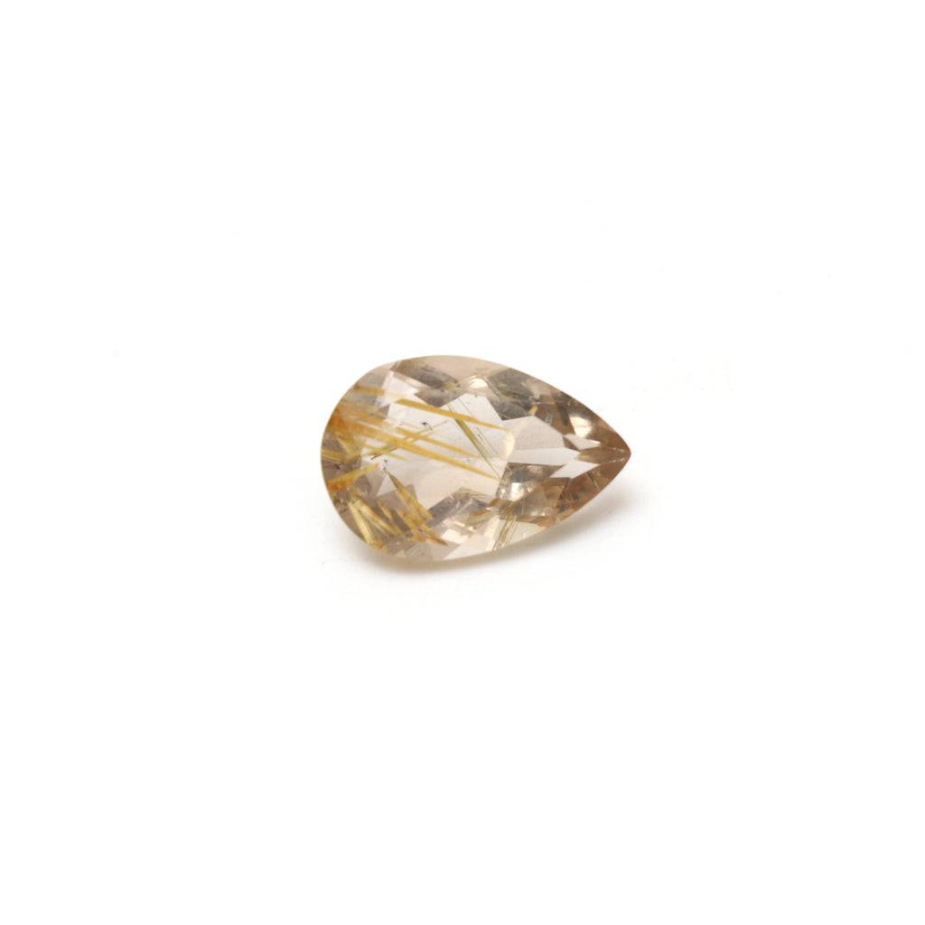 Golden Rutile Faceted Pear Loose Gemstone, 13x19mm , Faceted Cut Gemstone, Gem Quality, Price Per Piece - National Facets, Gemstone Manufacturer, Natural Gemstones, Gemstone Beads, Gemstone Carvings
