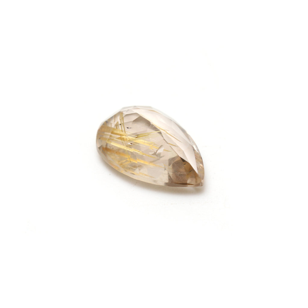Golden Rutile Faceted Pear Loose Gemstone, 13x19mm , Faceted Cut Gemstone, Gem Quality, Price Per Piece - National Facets, Gemstone Manufacturer, Natural Gemstones, Gemstone Beads, Gemstone Carvings