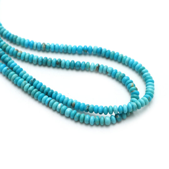 5 mm Turquoise Smooth Rondelle Shape Beads