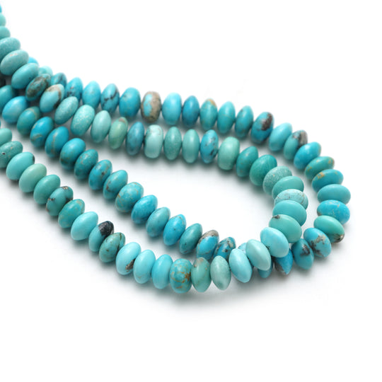 7 mm to 8 mm Turquoise Smooth Saucer Beads