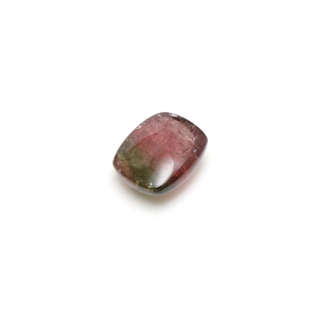 Natural Bi-Color Tourmaline Smooth Rectangle Loose Gemstone, 14x17mm, Cabochon Cushion Gemstone, Jewelry Making Gemstone, 1 Pieces - National Facets, Gemstone Manufacturer, Natural Gemstones, Gemstone Beads