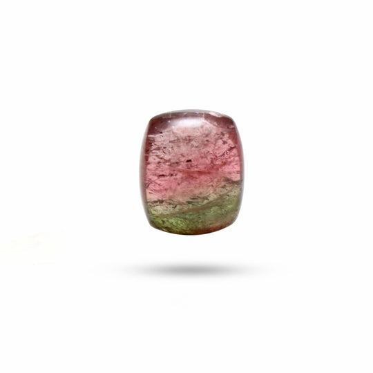 Bi-Color Tourmaline Smooth Rectangle Loose Gemstone, 14x17mm, Tourmaline Gemstone, Plain Rectangle Cabs, 1 Pieces