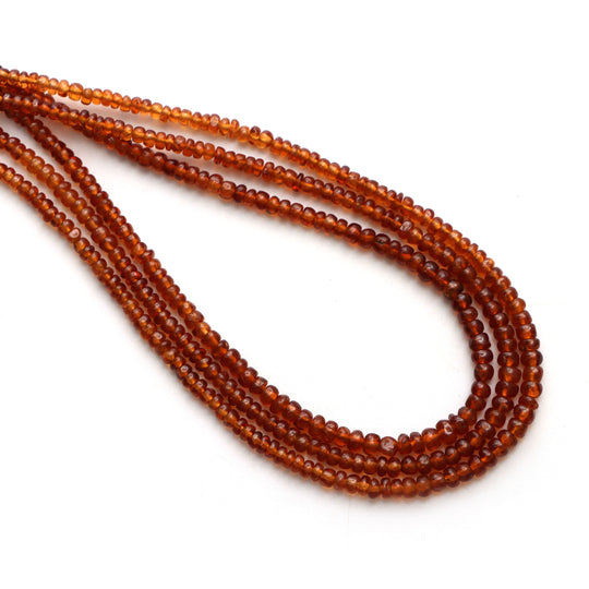 Hessonite Smooth Rondelle Beads, 2.5 mm to 3.5 mm, Hessonite Jewelry Making Beads, 18 Inches Full Strand, Price Per Strand