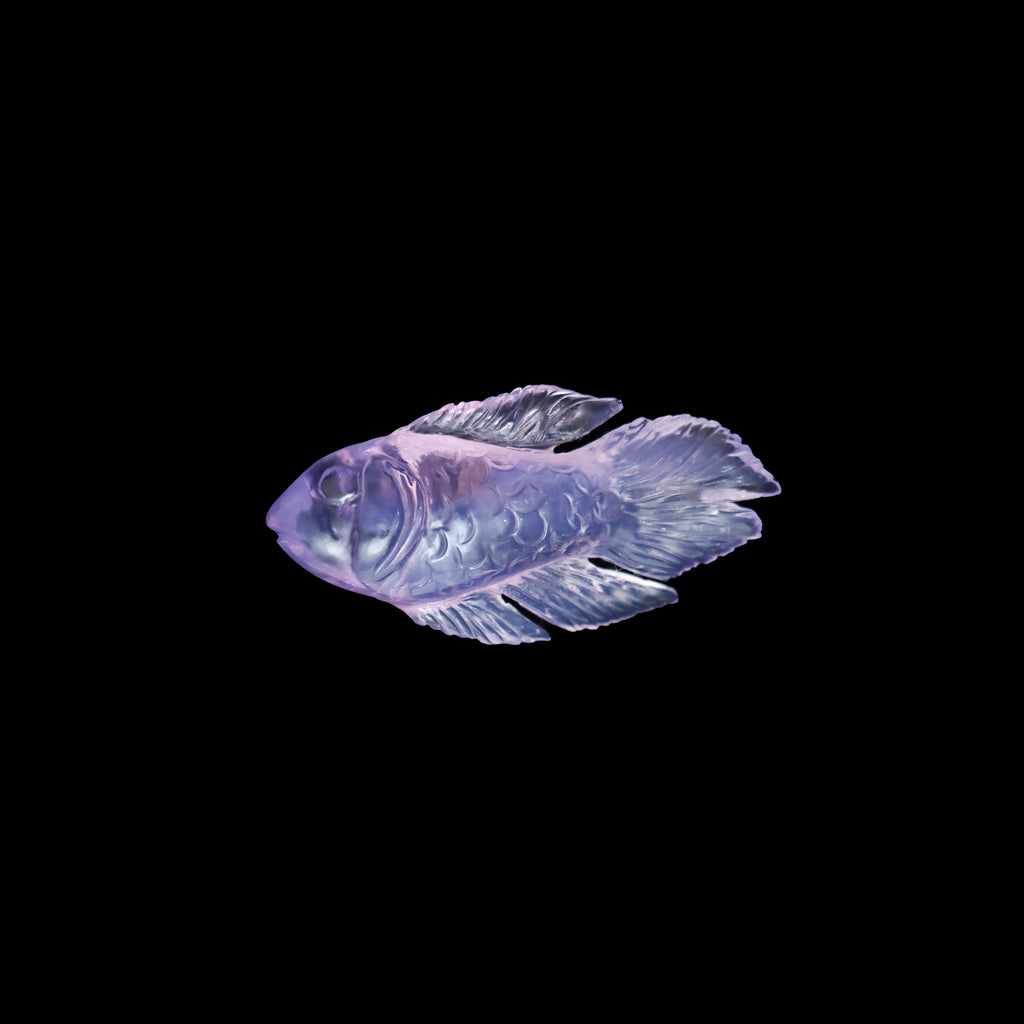 Lavender Quartz Fish Carving Loose Gemstone