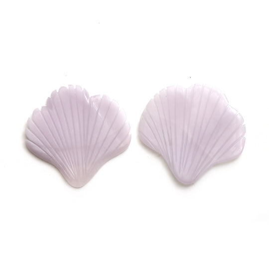 Natural Yttrium Fluorite Leaf Carving Loose Gemstone, 31x31 mm, Yttrium Fluorite Carving Jewelry Making Gemstone, Pair ( 2 Pieces )