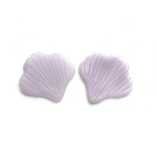 Natural Yttrium Fluorite Leaf Carving Loose Gemstone, 23x24 mm, Yttrium Fluorite Carving Jewelry Making Gemstone, Pair ( 2 Pieces )